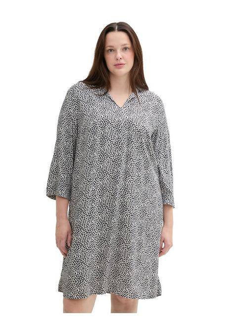 TOM TAILOR Plus Kurzes Kleid mit Minimalprint und Hemdkragen - marine gemustert sheego Exklusivangebot