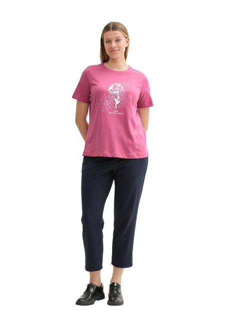 TOM TAILOR Plus T-Shirt mit platziertem Frontdruck - pink bedruckt sheego Preisnachlass