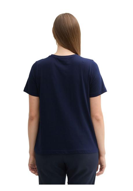 TOM TAILOR Plus T-Shirt mit platziertem Frontdruck - marine bedruckt sheego Saisonschlussverkauf