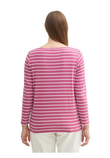 TOM TAILOR Plus Langarmshirt mit Ringeln und U-Boot-Ausschnitt - rosé gestreift sheego Cyber Monday
