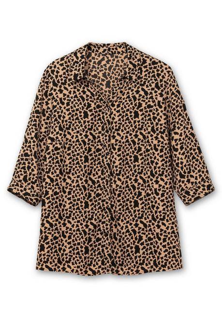 sheego Hemdbluse mit Animalprint, in leichter A-Linie - schwarz gemustert sheego Osterangebot