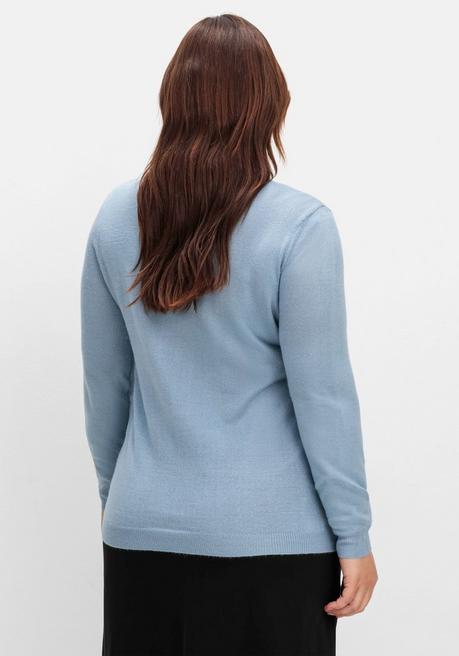 sheego Extraweicher Pullover mit Stehkragen - bleu sheego Top Angebot