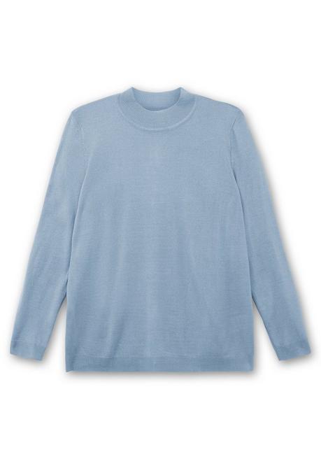 sheego Extraweicher Pullover mit Stehkragen - bleu sheego Top Angebot