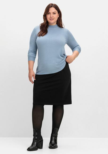 sheego Extraweicher Pullover mit Stehkragen - bleu sheego Top Angebot