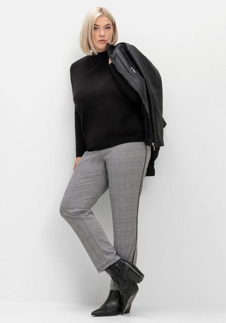 sheego Extraweicher Pullover mit Stehkragen - schwarz sheego Online Outlet