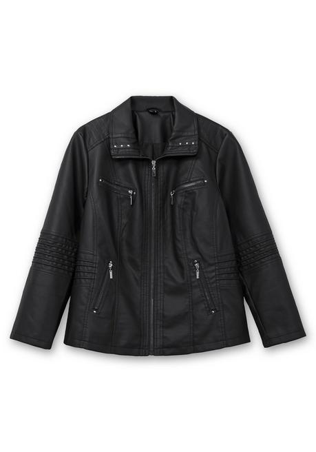 sheego Bikerjacke in Lederoptik - schwarz sheego Exklusive Angebote
