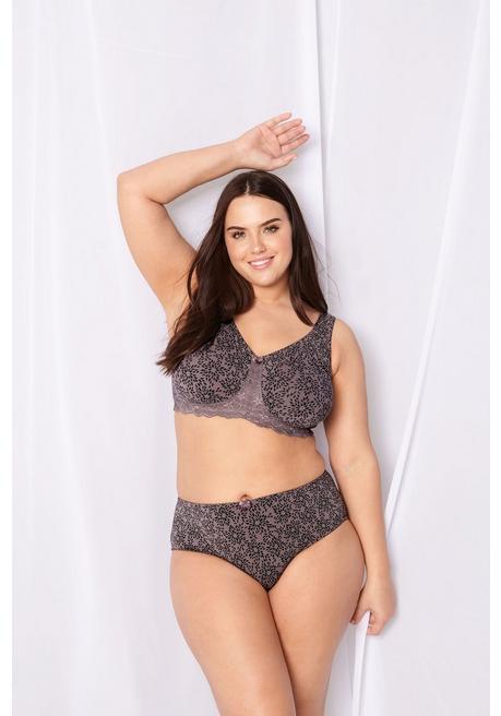 NUANCE Entlastungs-BH mit Jacquardspitze - taupe-schwarz sheego Blitzangebot