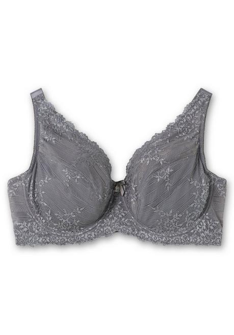 sheego Bügel-BH mit floraler Stickerei-Spitze - graphit sheego Kauf eins, bekomm eins gratis