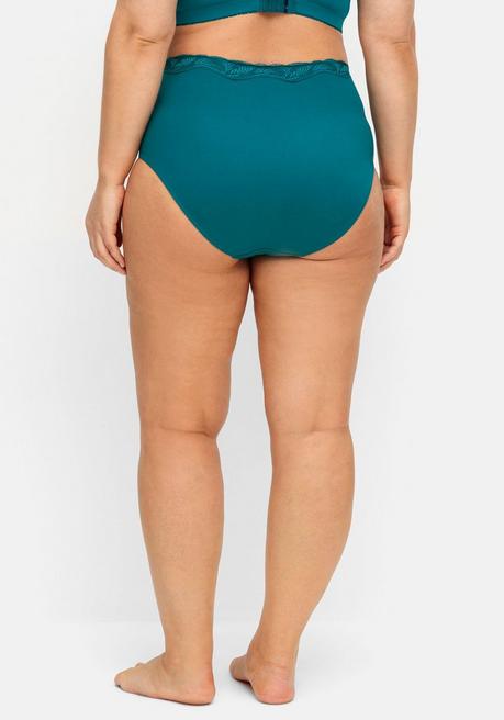sheego Doppelpack Slips mit elastischer Spitzenkante - petrol sheego Super Sparpreis