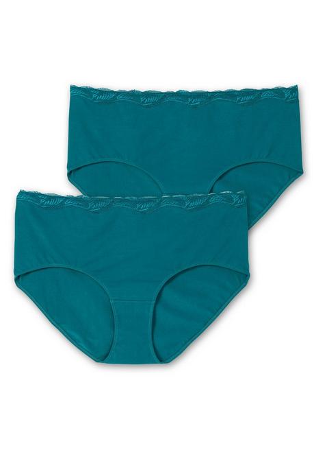 sheego Doppelpack Slips mit elastischer Spitzenkante - petrol sheego Super Sparpreis