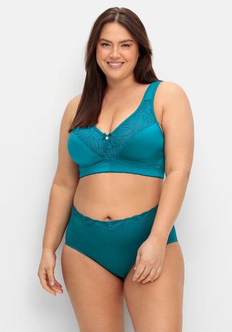 sheego Doppelpack Slips mit elastischer Spitzenkante - petrol sheego Super Sparpreis