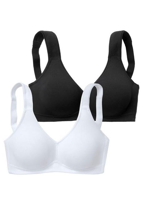 PETITE FLEUR Doppelpack Basic-BHs ohne Bügel - schwarz+weiß sheego Neueste Stile