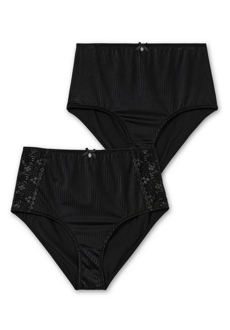 sheego Doppelpack Slips mit Spitze und Shapingeinsatz - schwarz+schwarz sheego Zeitbegrenzte Promotion