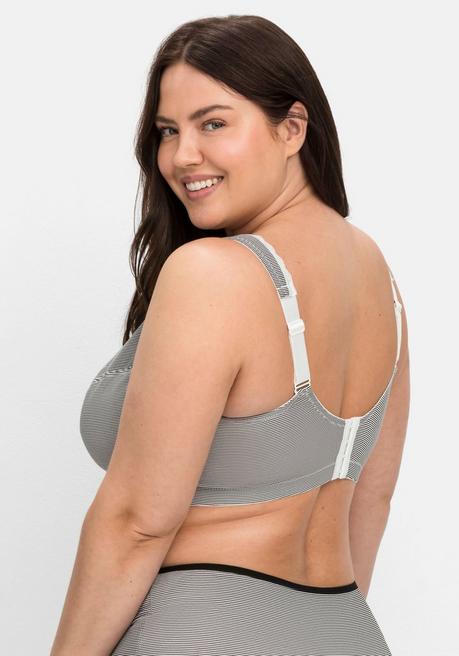 sheego Doppelpack Komfort-BHs ohne Bügel - anthrazit+weiß sheego Bis zu 65% Rabatt
