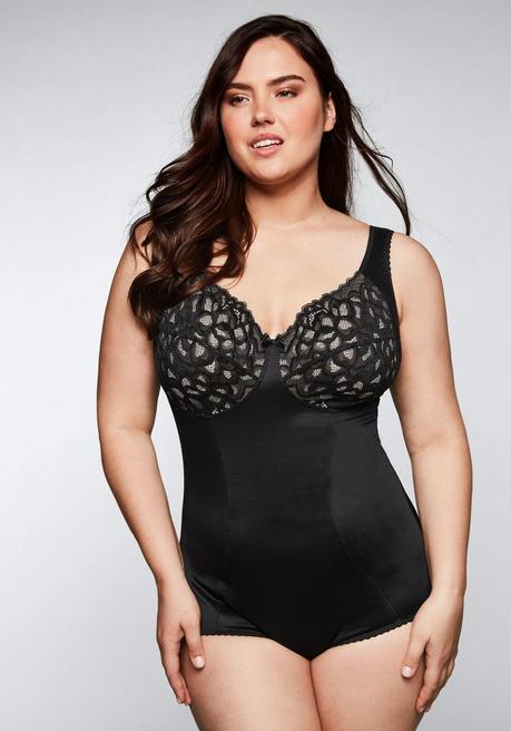 sheego Body ohne Bügel mit leichtem Shape-Effekt - schwarz sheego 50% Rabatt mit kostenlosem Versand