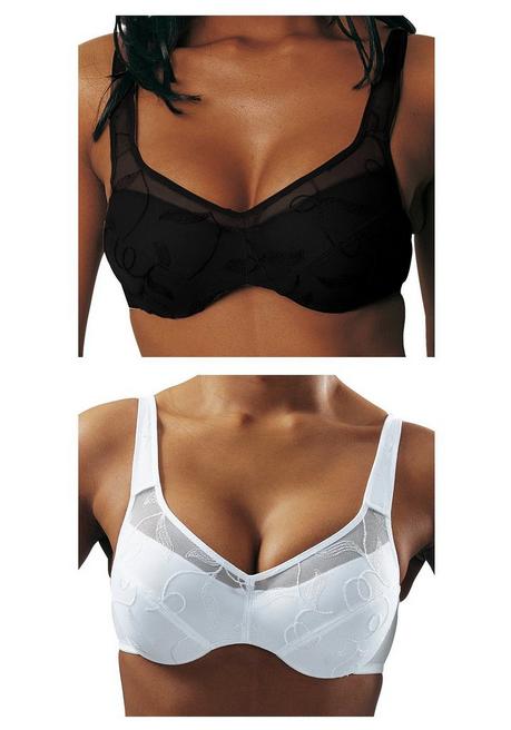 PETITE FLEUR Doppelpack Minimizer-BHs mit unterlegten Cups - schwarz+weiß sheego Fabrikverkauf