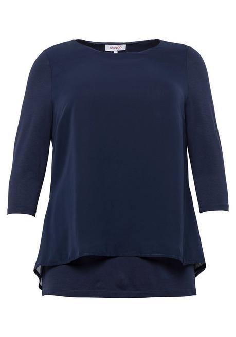 sheego Blusenshirt in leichter A-Linie mit Zipfelsaum - marine sheego Blitzverkäufe