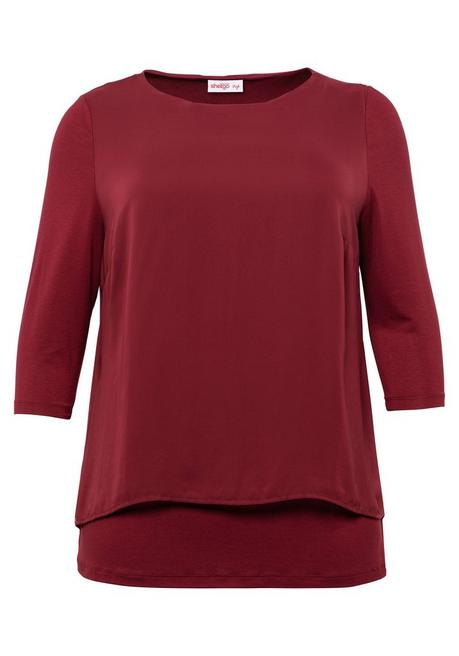 sheego Blusenshirt in leichter A-Linie mit Zipfelsaum - rubinrot sheego Fabrikpreis