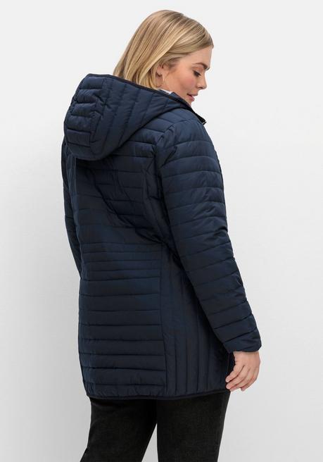 sheego Leicht wattierte Longsteppjacke mit Kapuze - nachtblau sheego Sonderangebot