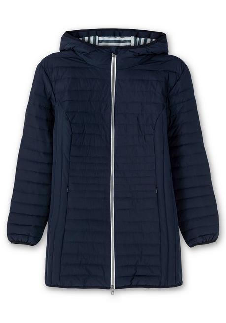 sheego Leicht wattierte Longsteppjacke mit Kapuze - nachtblau sheego Sonderangebot