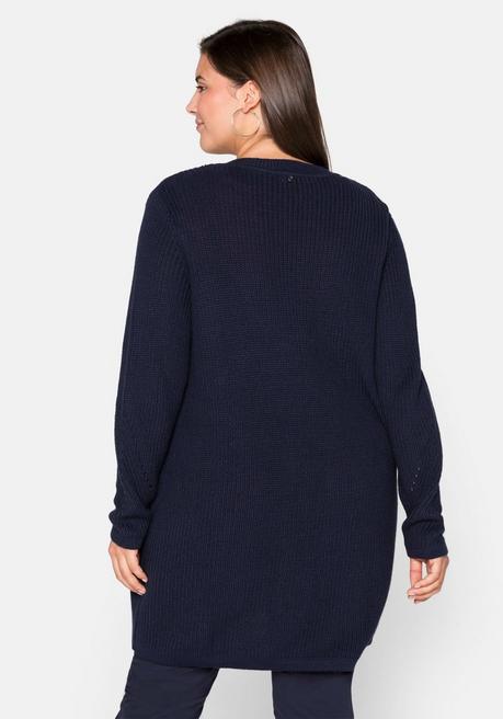 sheego Cardigan aus Grobstrick, in offener Form - marine sheego Günstig kaufen