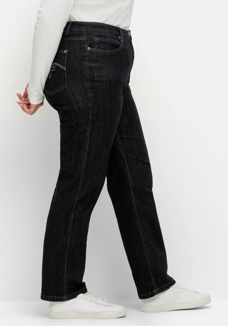 sheego x Collection L. Gerade Jeans in 5-Pocket-Form - black Denim sheego Großer Ausverkauf