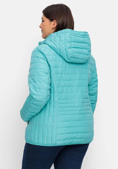 sheego Leichte Steppjacke mit abnehmbarer Kapuze - aqua sheego Flash Sale
