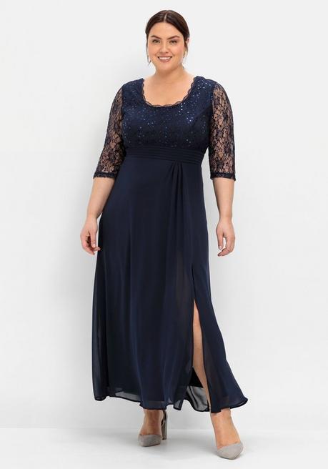 sheego Abendkleid mit floraler Spitze - marine sheego Begrenztes Angebot