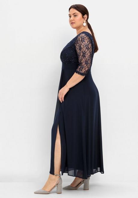 sheego Abendkleid mit floraler Spitze - marine sheego Begrenztes Angebot