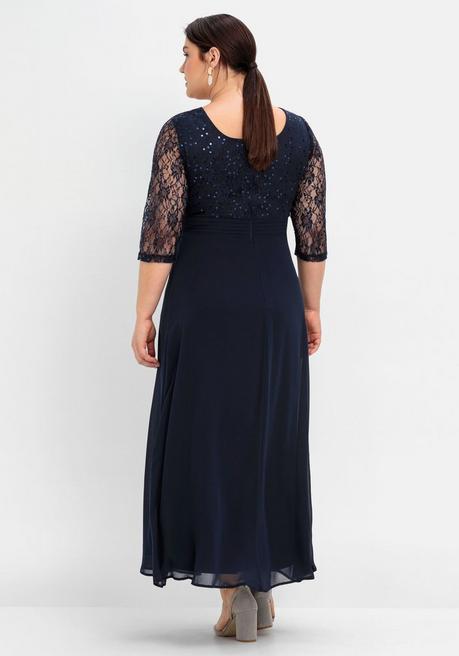 sheego Abendkleid mit floraler Spitze - marine sheego Begrenztes Angebot