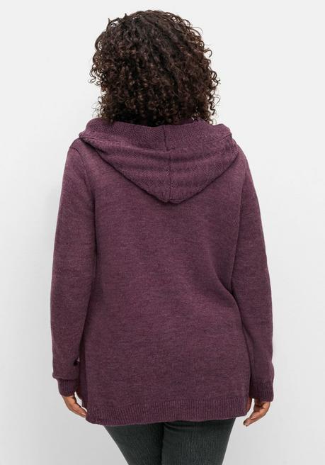 sheego by Joe Browns Cardigan mit Kapuze und Knopfverschluss - brombeer sheego Exklusivangebot