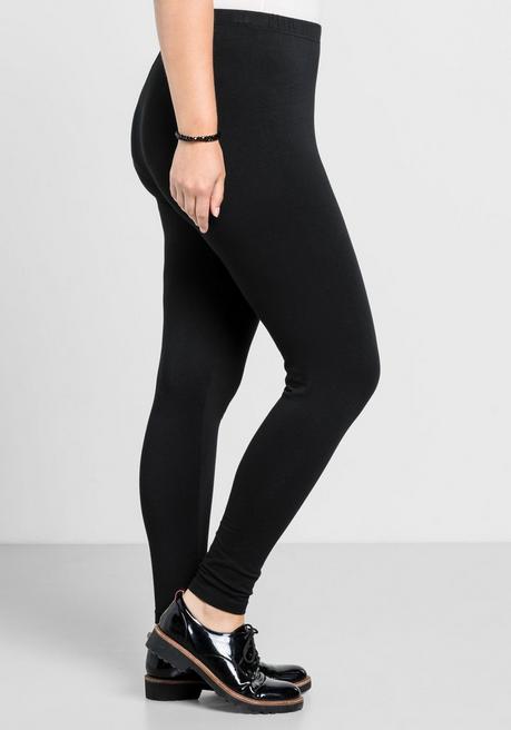 sheego Leggings mit Gummizugbund - schwarz sheego Saisonschlussverkauf