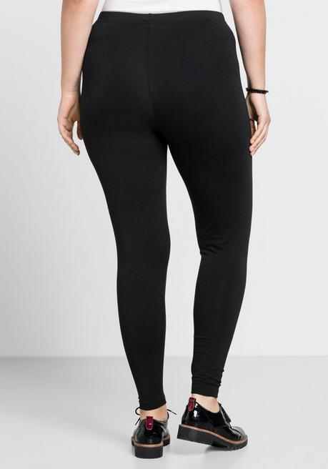 sheego Leggings mit Gummizugbund - schwarz sheego Saisonschlussverkauf
