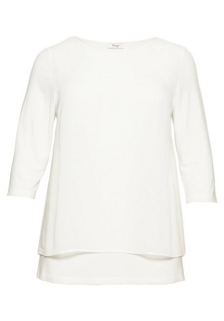 sheego Blusenshirt in leichter A-Linie mit Zipfelsaum - offwhite sheego Muttertagsangebot