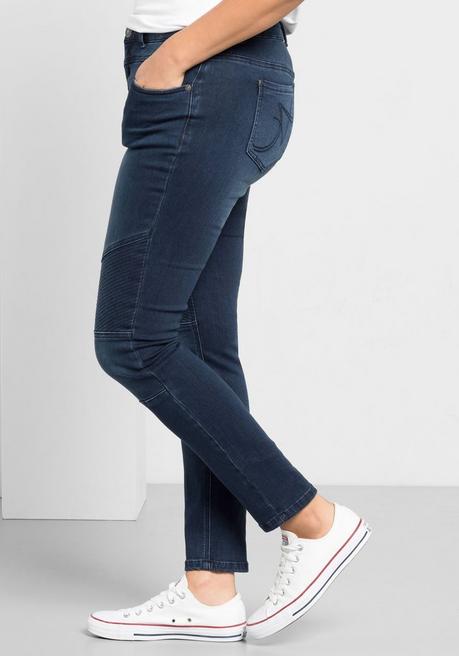 sheego Skinny Power-Stretch-Jeans im Biker-Look - dark blue Denim sheego Neueste Mode