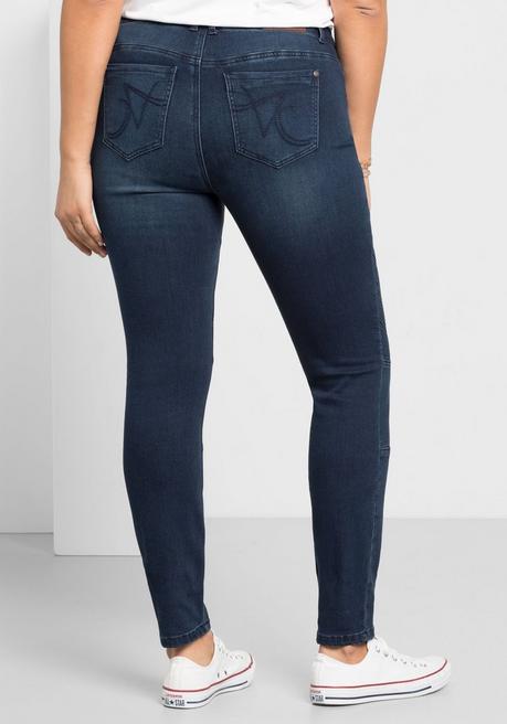sheego Skinny Power-Stretch-Jeans im Biker-Look - dark blue Denim sheego Neueste Mode