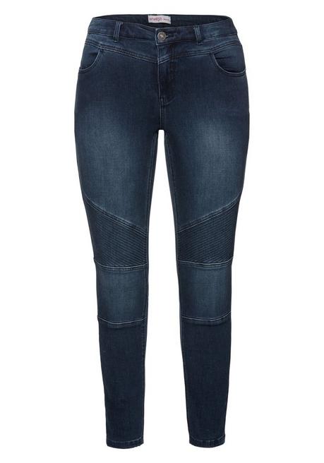 sheego Skinny Power-Stretch-Jeans im Biker-Look - dark blue Denim sheego Neueste Mode