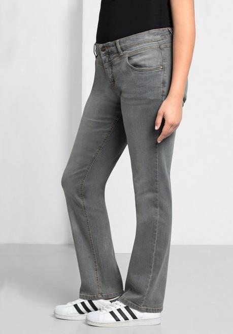 sheego Gerade Jeans mit Used-Effekten - grey Denim sheego Blitzangebot