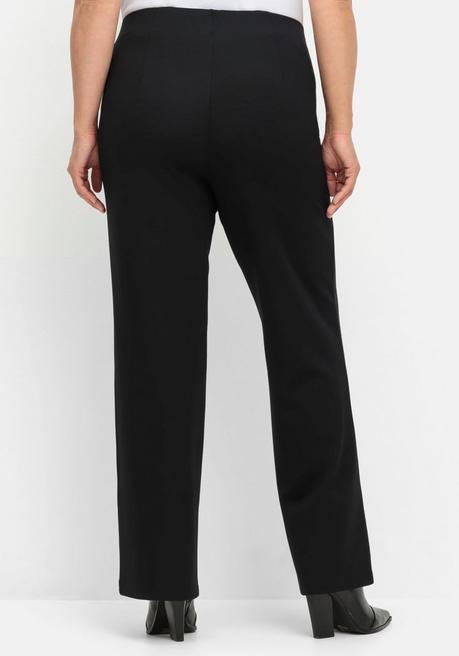 sheego Gerade Hose aus Interlock, mit elastischem Bund - schwarz sheego Sonderangebote