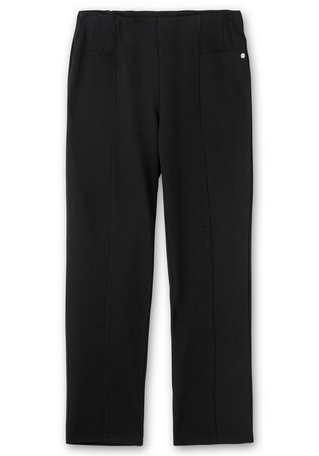 sheego Gerade Hose aus Interlock, mit elastischem Bund - schwarz sheego Sonderangebote