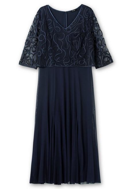 sheego Abendkleid aus Mesh, mit Zierborten - tiefblau sheego Riesige Ersparnisse