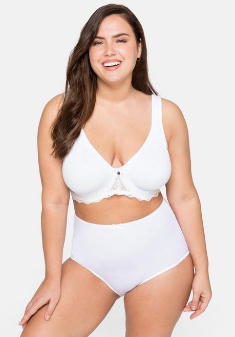 sheego T-Shirt-BH mit Spitze und nahtlosen Cups - weiß sheego Bis zu 60% Rabatt