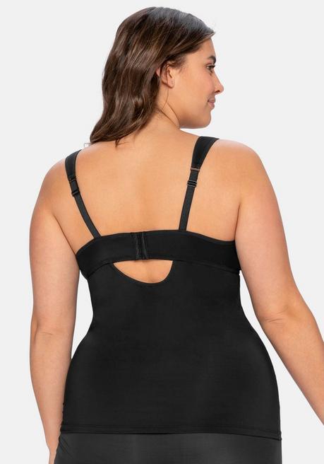 sheego Top aus Microfaser, mit integriertem Bügel-BH - schwarz sheego Bis zu 65% Rabatt