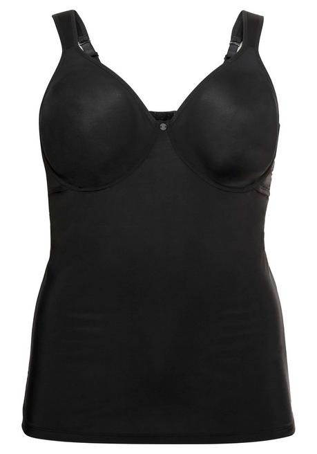 sheego Top aus Microfaser, mit integriertem Bügel-BH - schwarz sheego Bis zu 65% Rabatt