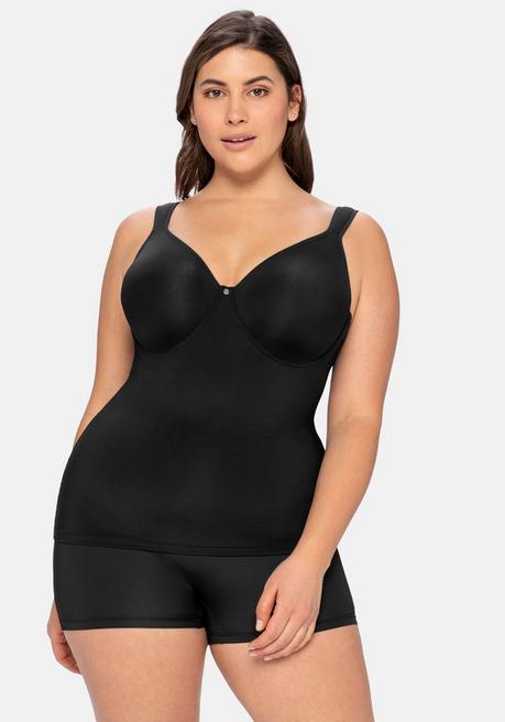 sheego Top aus Microfaser, mit integriertem Bügel-BH - schwarz sheego Bis zu 65% Rabatt