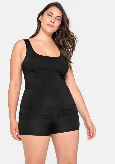 sheego Tanktop in extralanger Form, aus Microfaser - schwarz sheego Riesige Rabatte