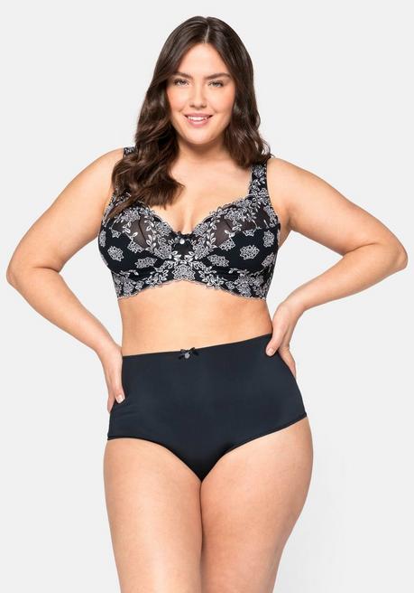 sheego Bügel-BH mit Stickereispitze und Mesh-Einsätzen - schwarz sheego 50% Rabatt mit kostenlosem Versand