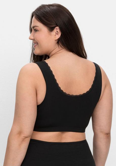 sheego Doppelpack Bustiers mit Spitzenbesatz - schwarz+weiß sheego 50% Rabatt für begrenzte Zeit