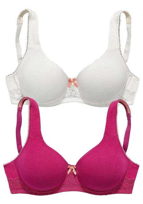 NUANCE Doppelpack T-Shirt BHs - burgund+weiß sheego Online
