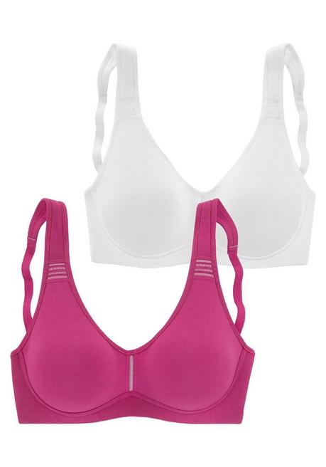 PETITE FLEUR Doppelpack T-Shirt-BHs - beere+weiß sheego Outlet